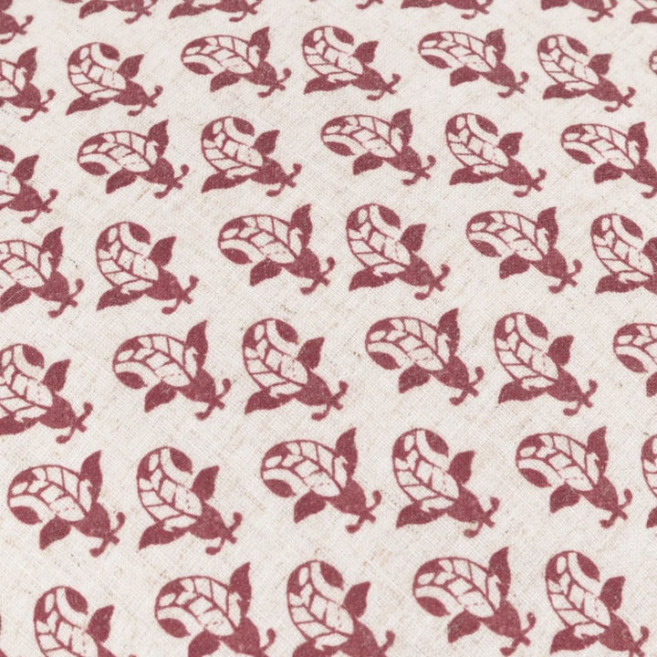 Furn Lulah Block Printed Ruffle Cushion Linen/Red