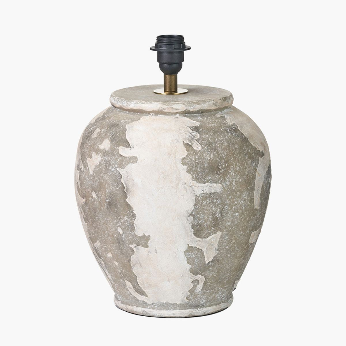 Pacific Lifestyle Lulia Antique Finish Stoneware Urn Table Lamp Base with Coast 45cm Cream Calico Tapered Lampshade