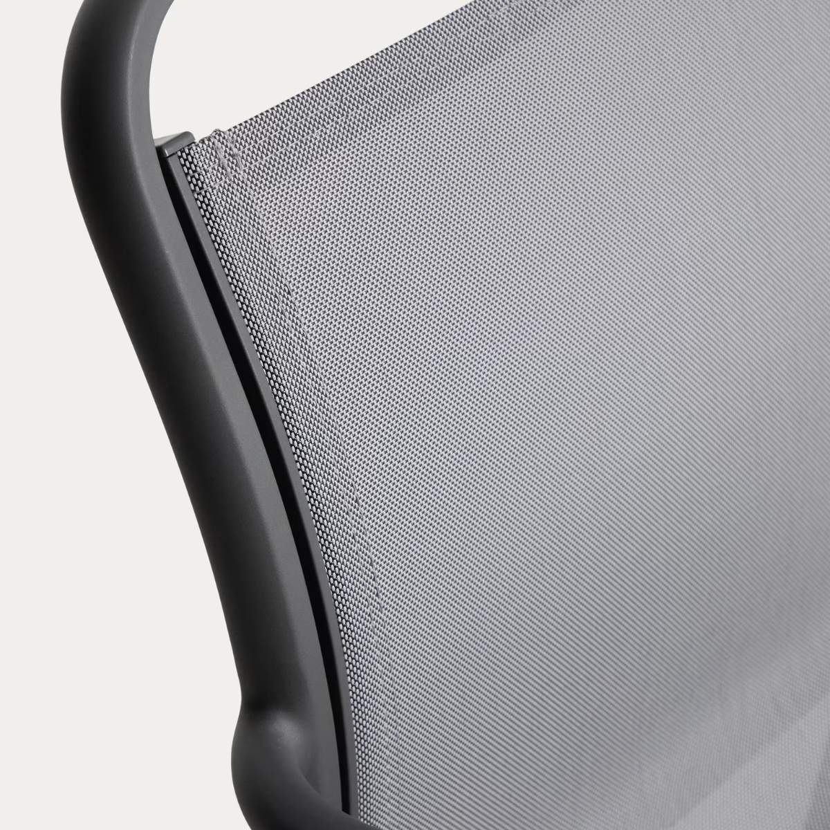 Kave Home Luri stackable chair in ecru aluminium and beige texteline