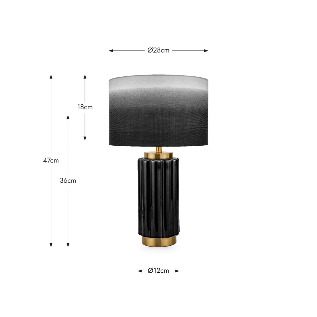 Pacific Lifestyle Lushan Black Scalloped Ceramic Table Lamp