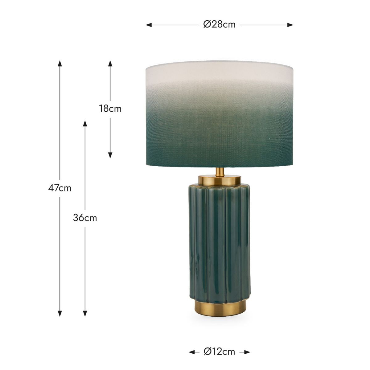 Pacific Lifestyle Lushan Green Scalloped Ceramic Table Lamp