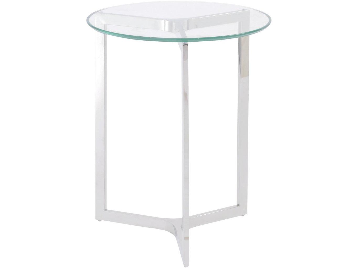 Lynton Stainless Steel And Glass End Table-Beaumonde
