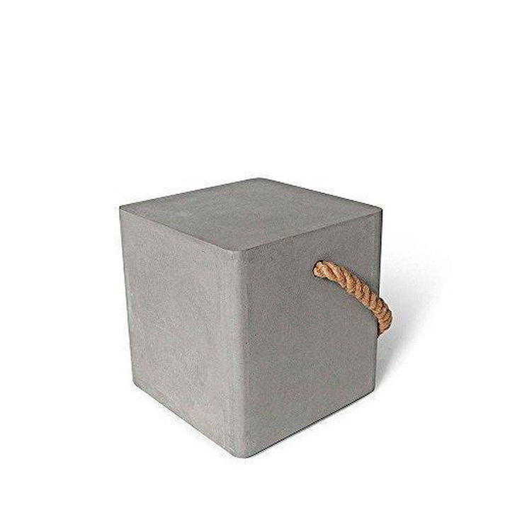 Soft Edge Concrete Stool with Wheels and Rope-Beaumonde