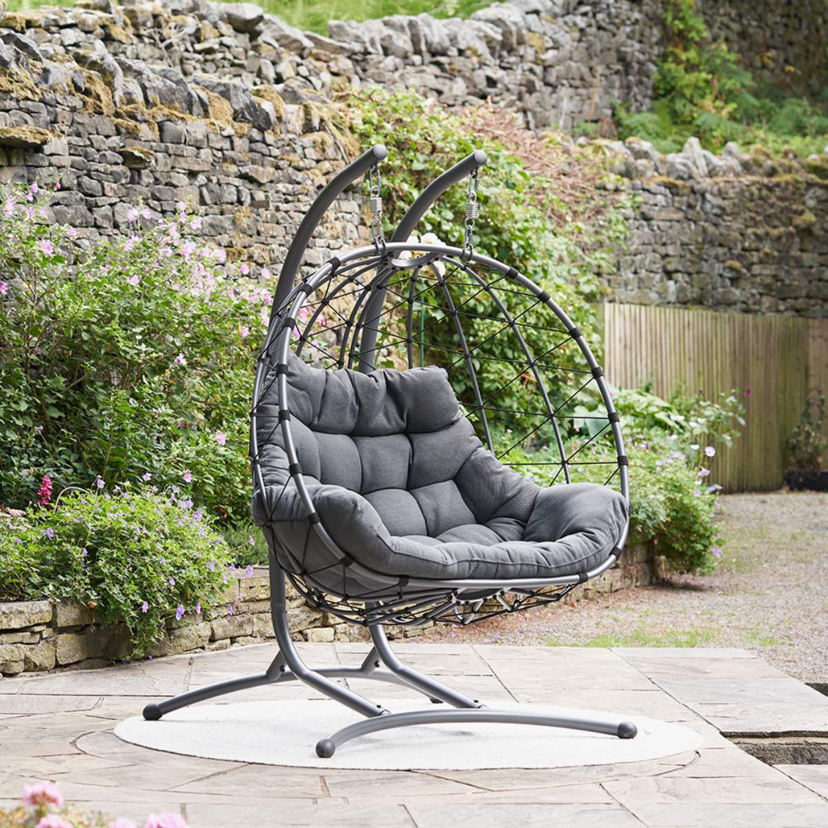 Pacific Lifestyle Lyon Anthracite Outdoor Double Hanging Chair
