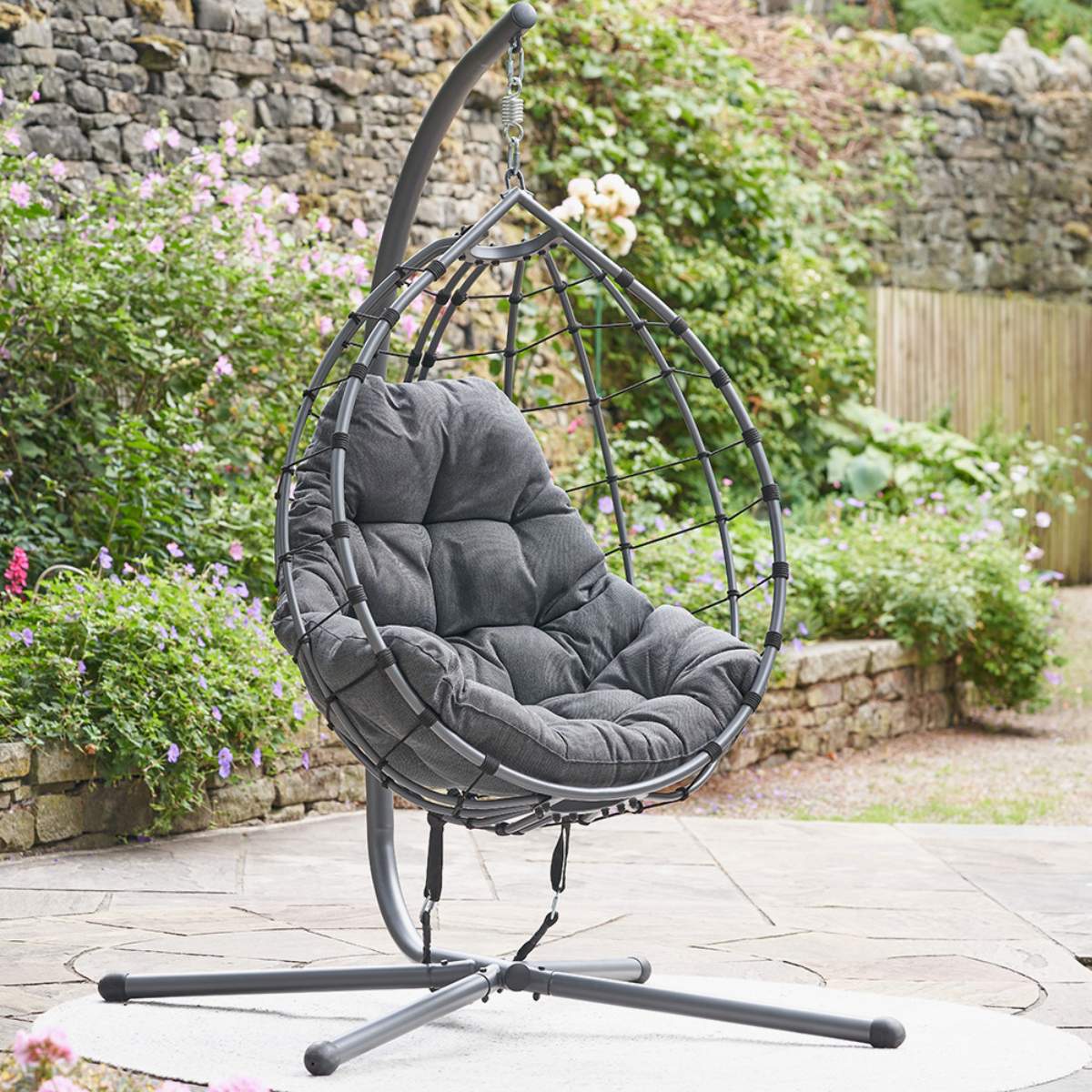 Pacific Lifestyle Lyon Anthracite Outdoor Single Hanging Chair
