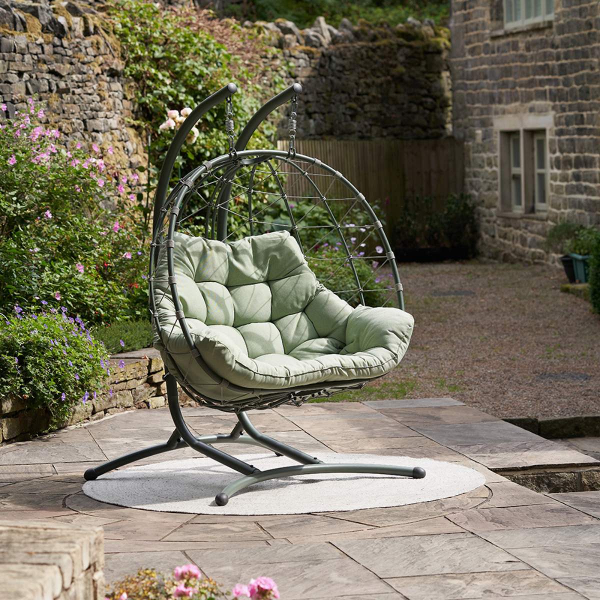 Pacific Lifestyle Lyon Moss Green Outdoor Double Hanging Chair
