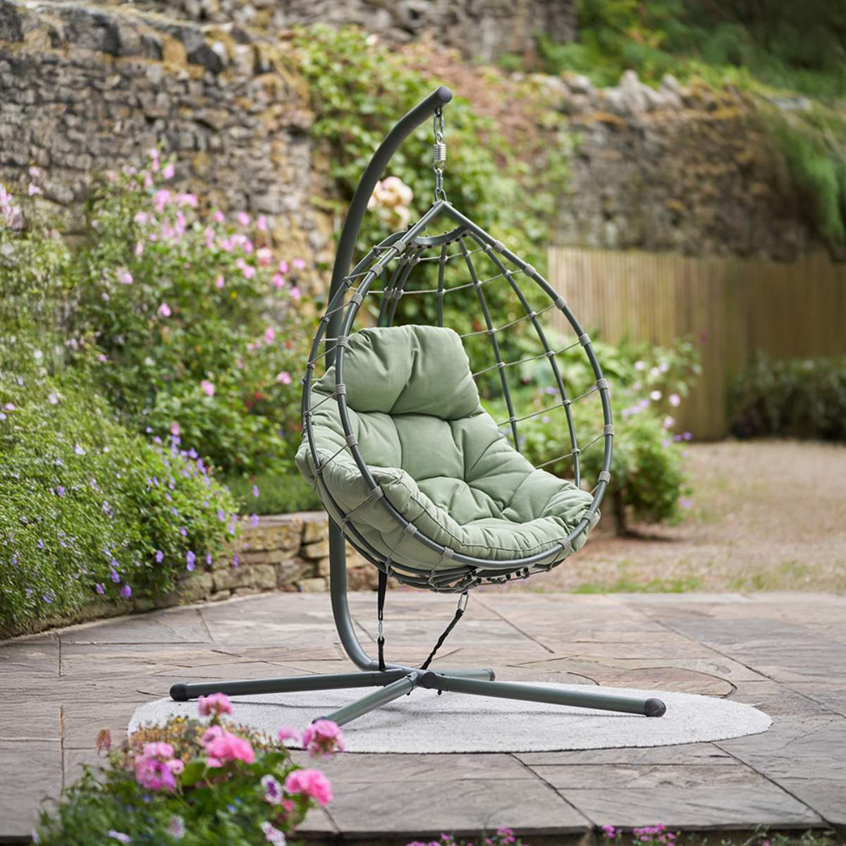 Pacific Lifestyle Lyon Moss Green Outdoor Single Hanging Chair