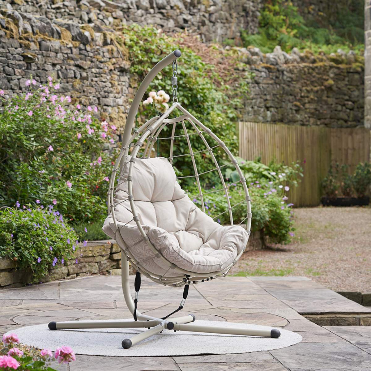Pacific Lifestyle Lyon Putty Outdoor Single Hanging Chair