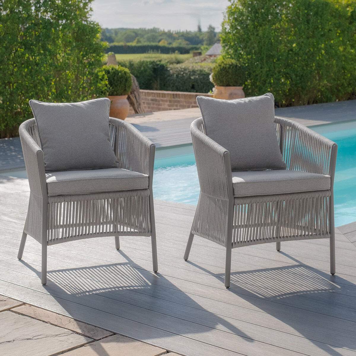 Maze Maldives Rope Weave Pair of Dining Chairs