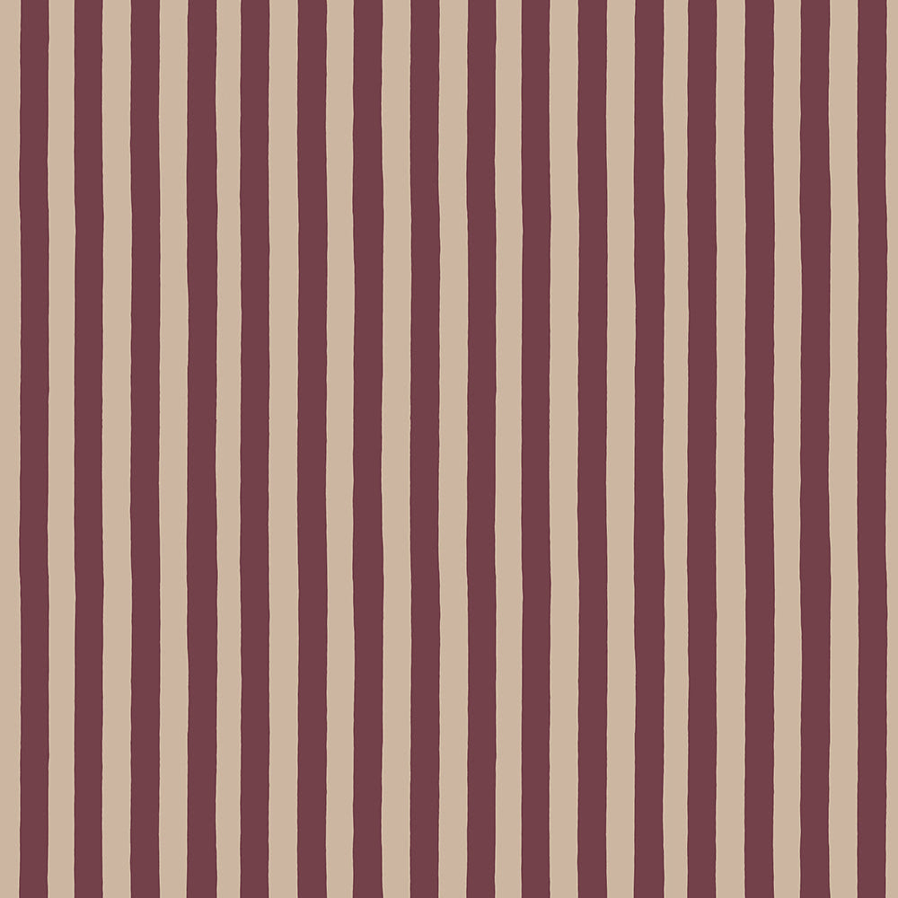 Josephine Munsey Medium Hand Pained Stripe - Red Current and Shiitake - Roll