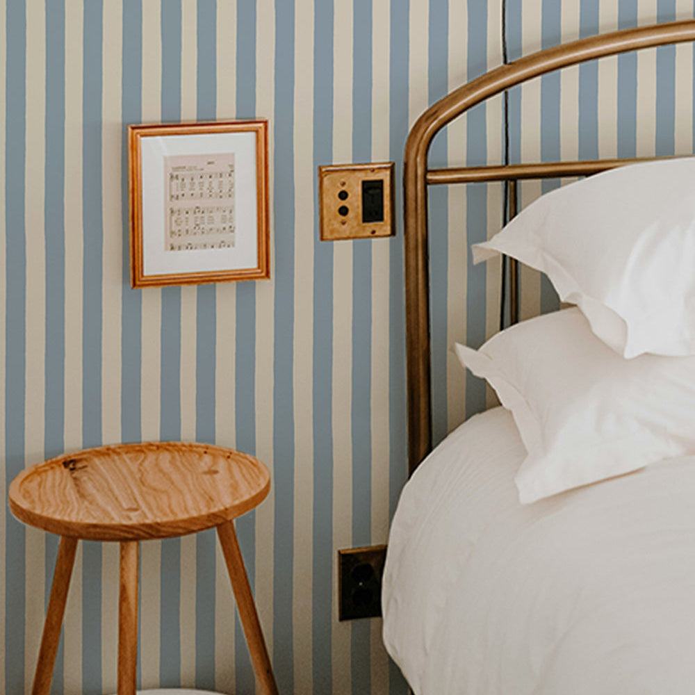 Josephine Munsey Medium Hand Painted Stripe - Beryl and Colethrop Cream - Roll