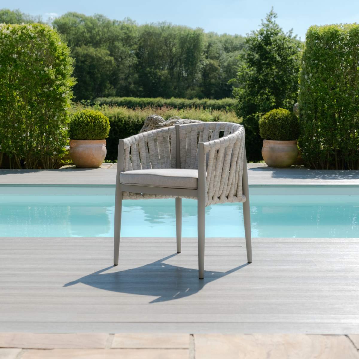 Maze Cool Linen Milan Pair of Dining Chairs
