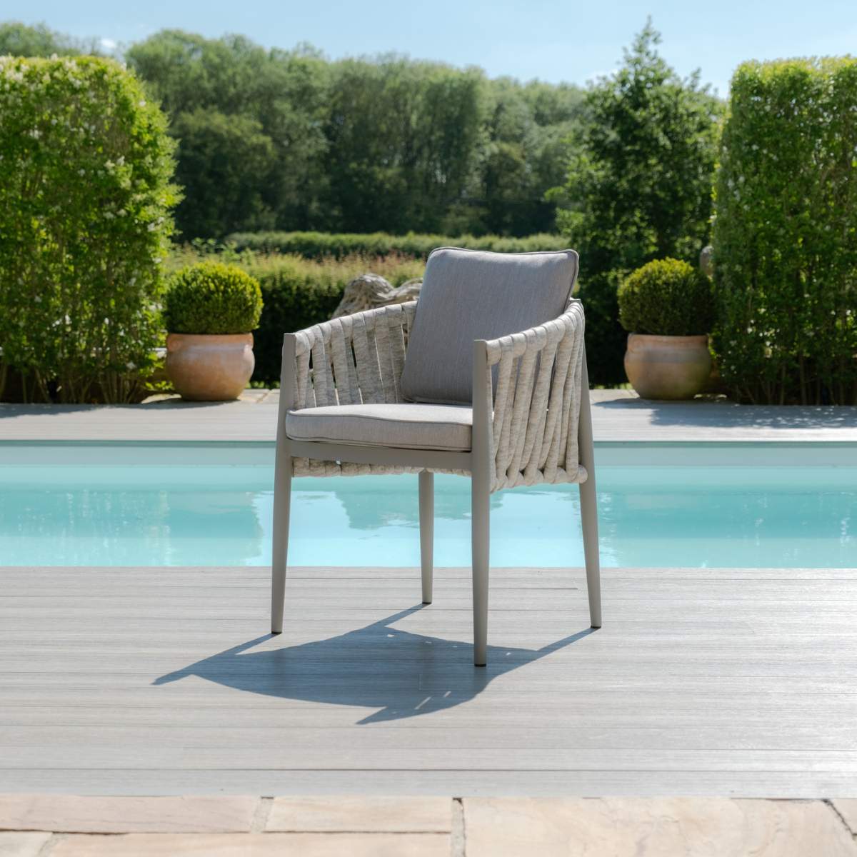 Maze Cool Linen Milan Pair of Dining Chairs