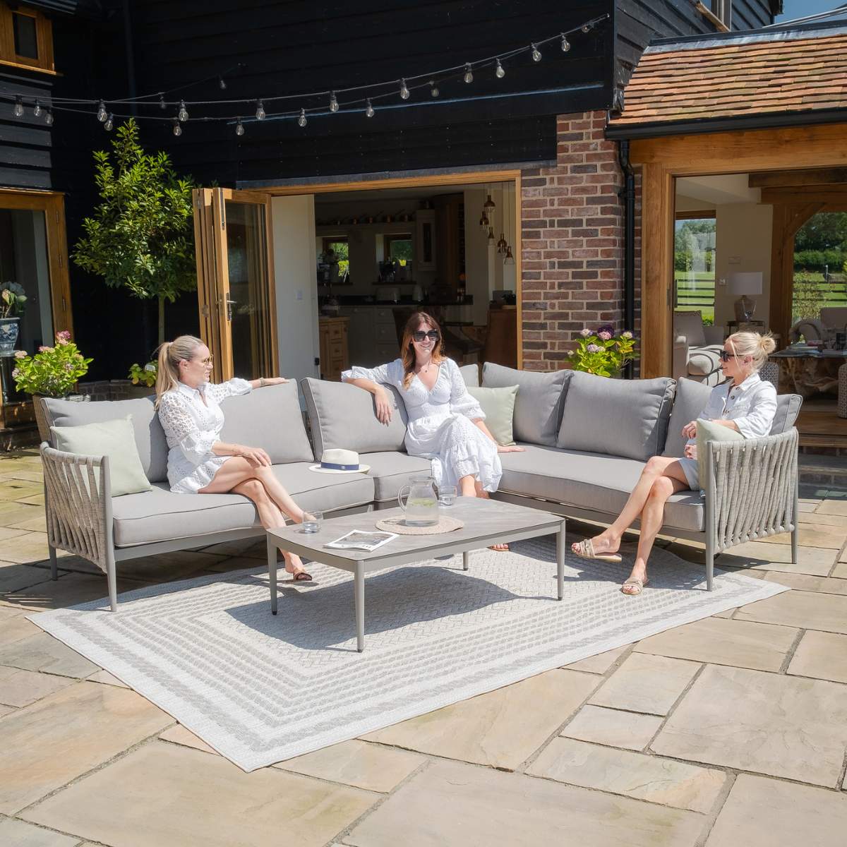 Maze Cool Linen Milan Large Corner Sofa