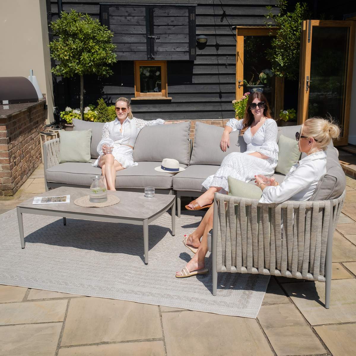 Maze Cool Linen Milan Large Corner Sofa