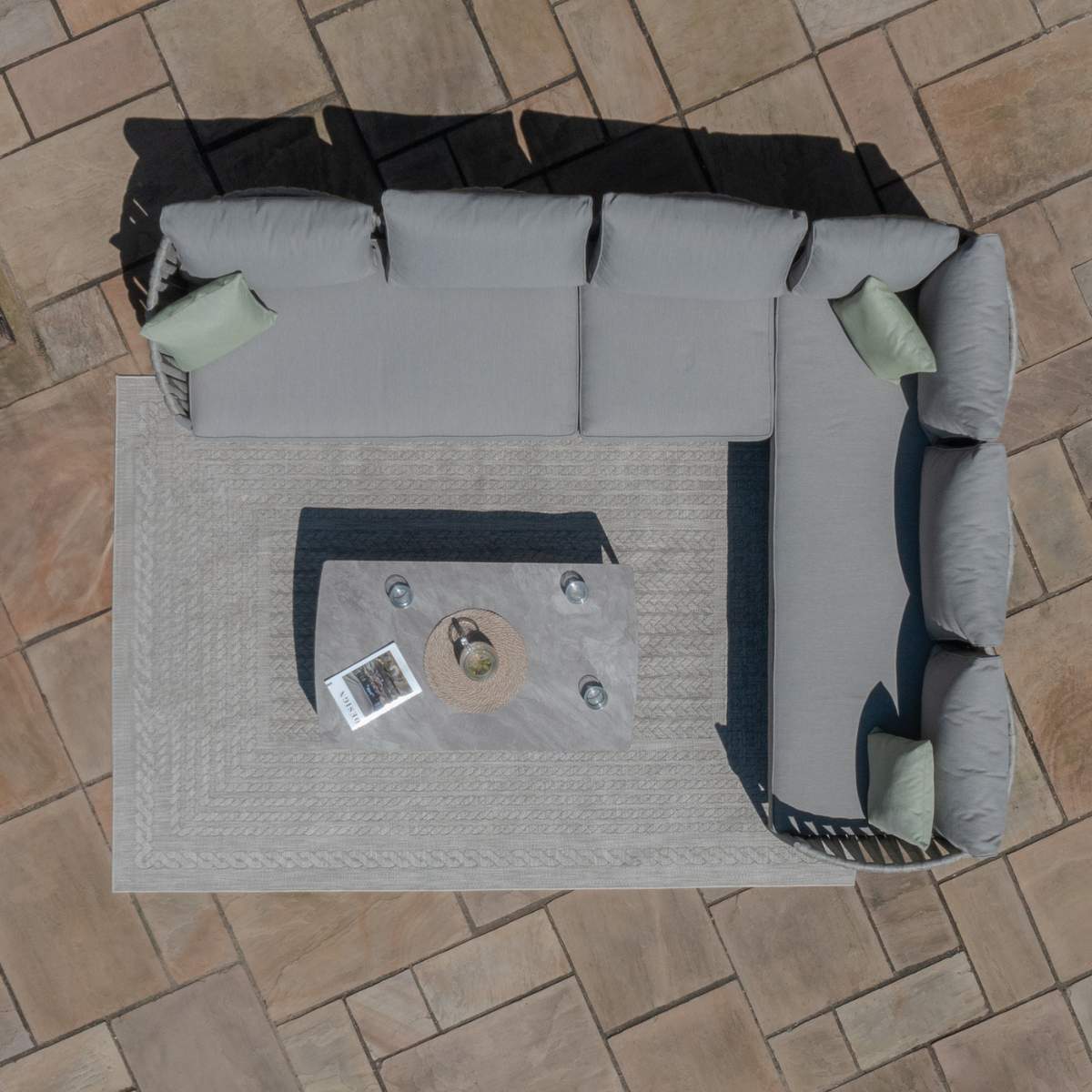 Maze Cool Linen Milan Large Corner Sofa