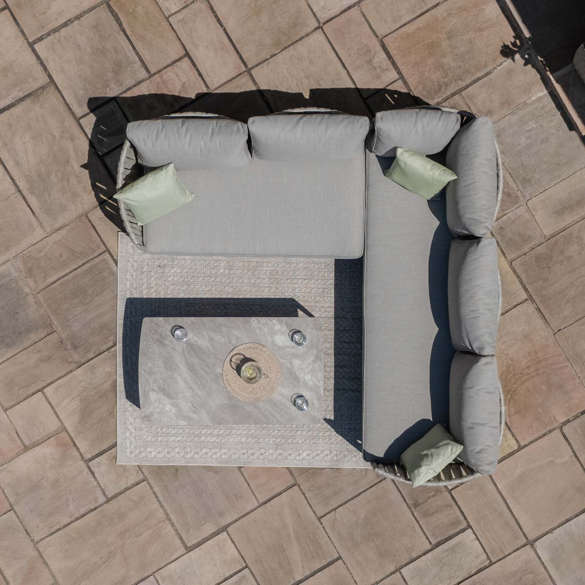 Maze Cool Linen Milan Small Corner Sofa Set