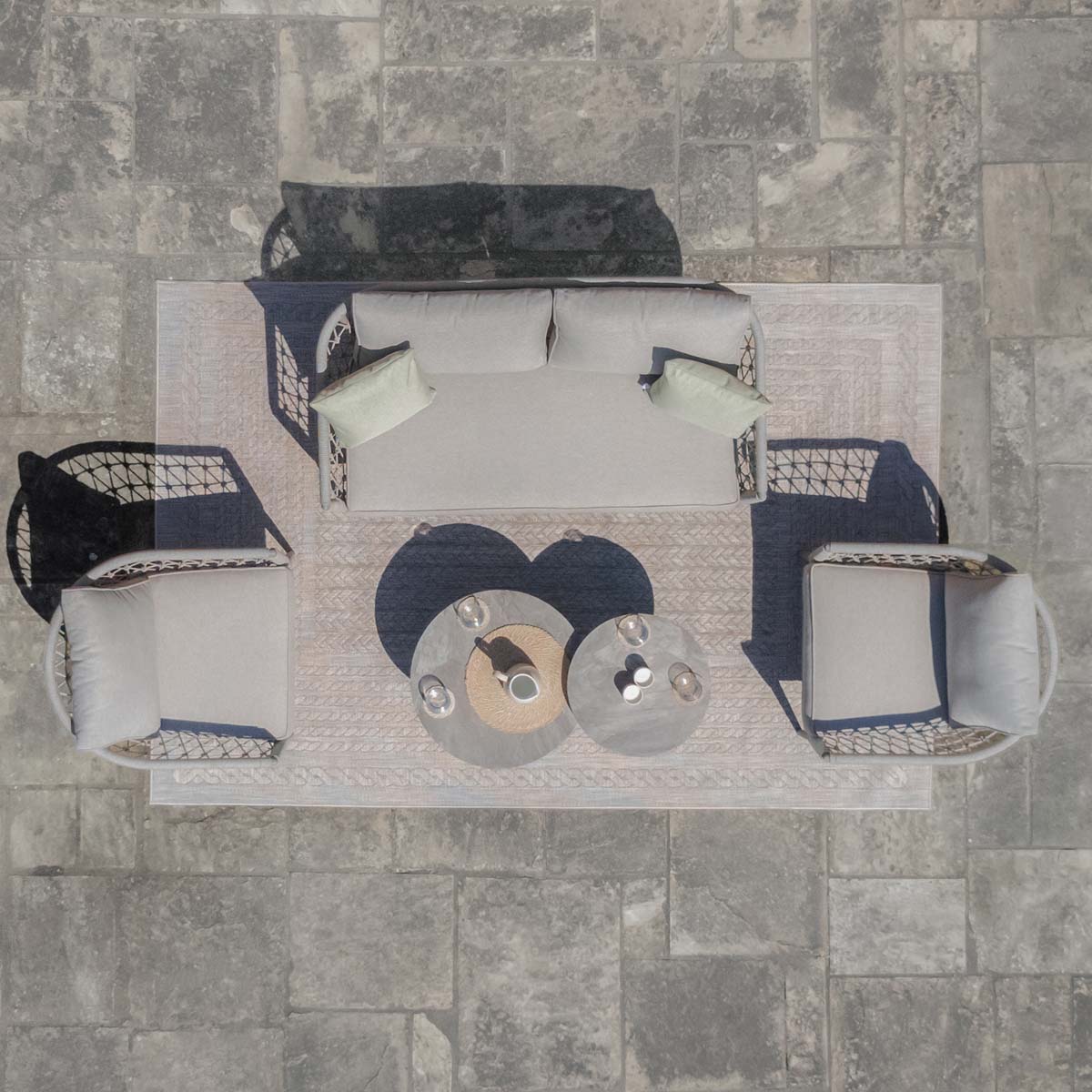 Maze Cool Linen Monaco 2 Seat Sofa Set