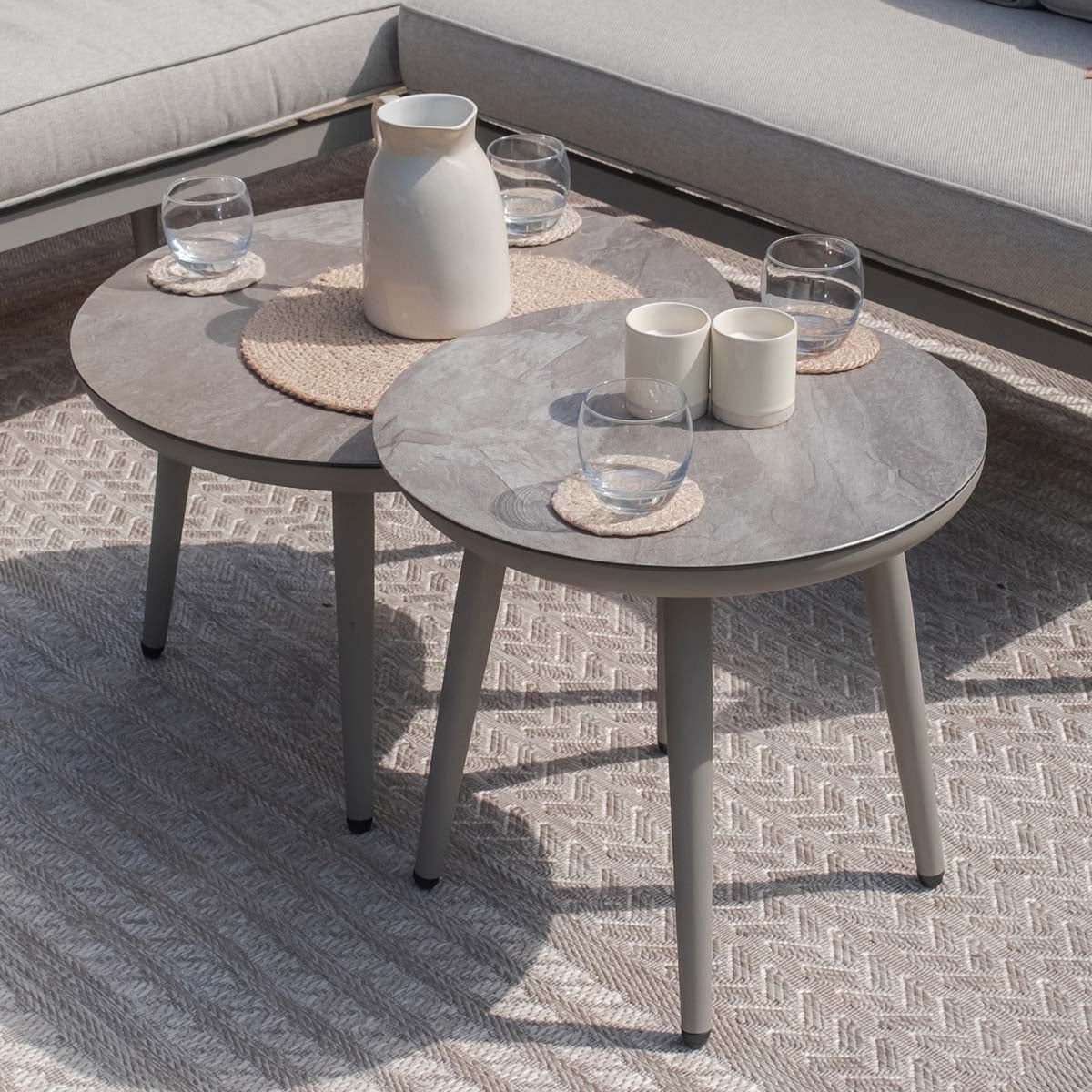 Maze Cool Linen Monaco 2 Seat Sofa Set