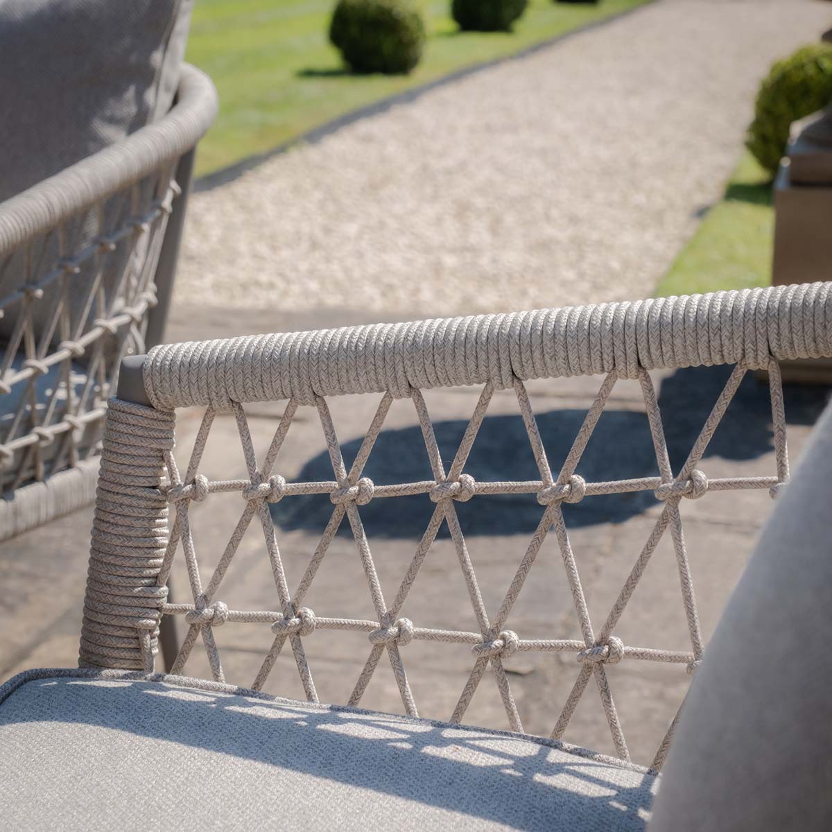 Maze Cool Linen Monaco 4 Seat Round Dining Set