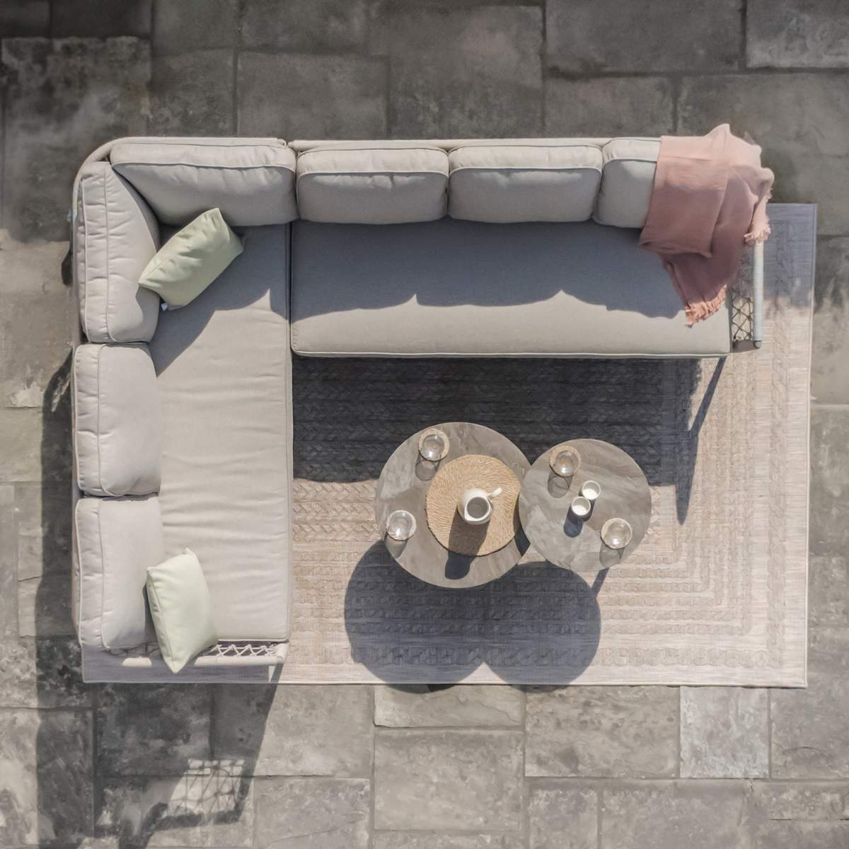 Maze Cool Linen Monaco Large Corner Sofa