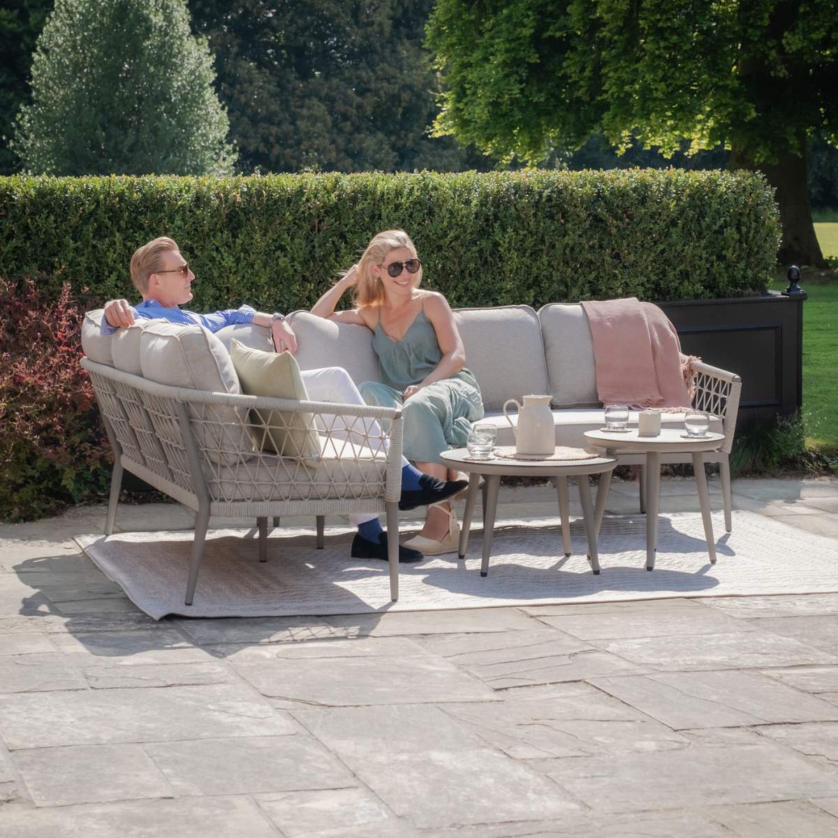 Maze Cool Linen Monaco Large Corner Sofa