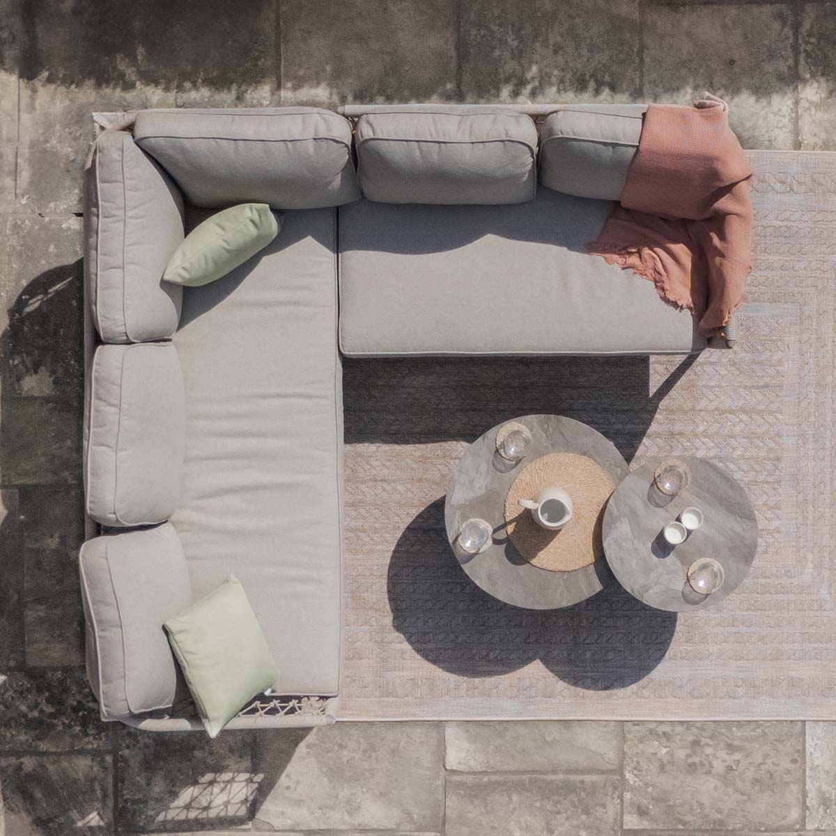 Maze Cool Linen Monaco Small Corner sofa set