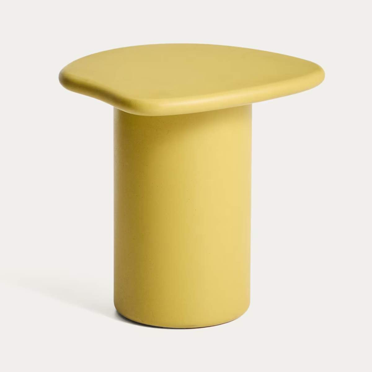 Kave Home Macarella side table in mustard concrete 48 x 47cm