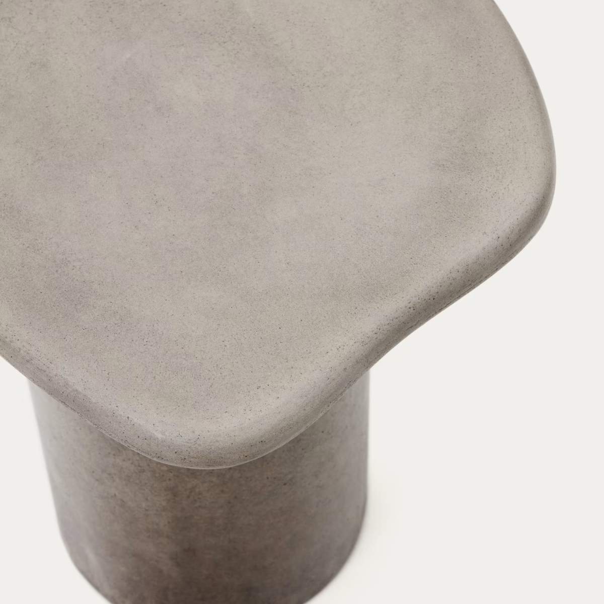 Kave Home Macarella side table in mustard concrete 48 x 47cm
