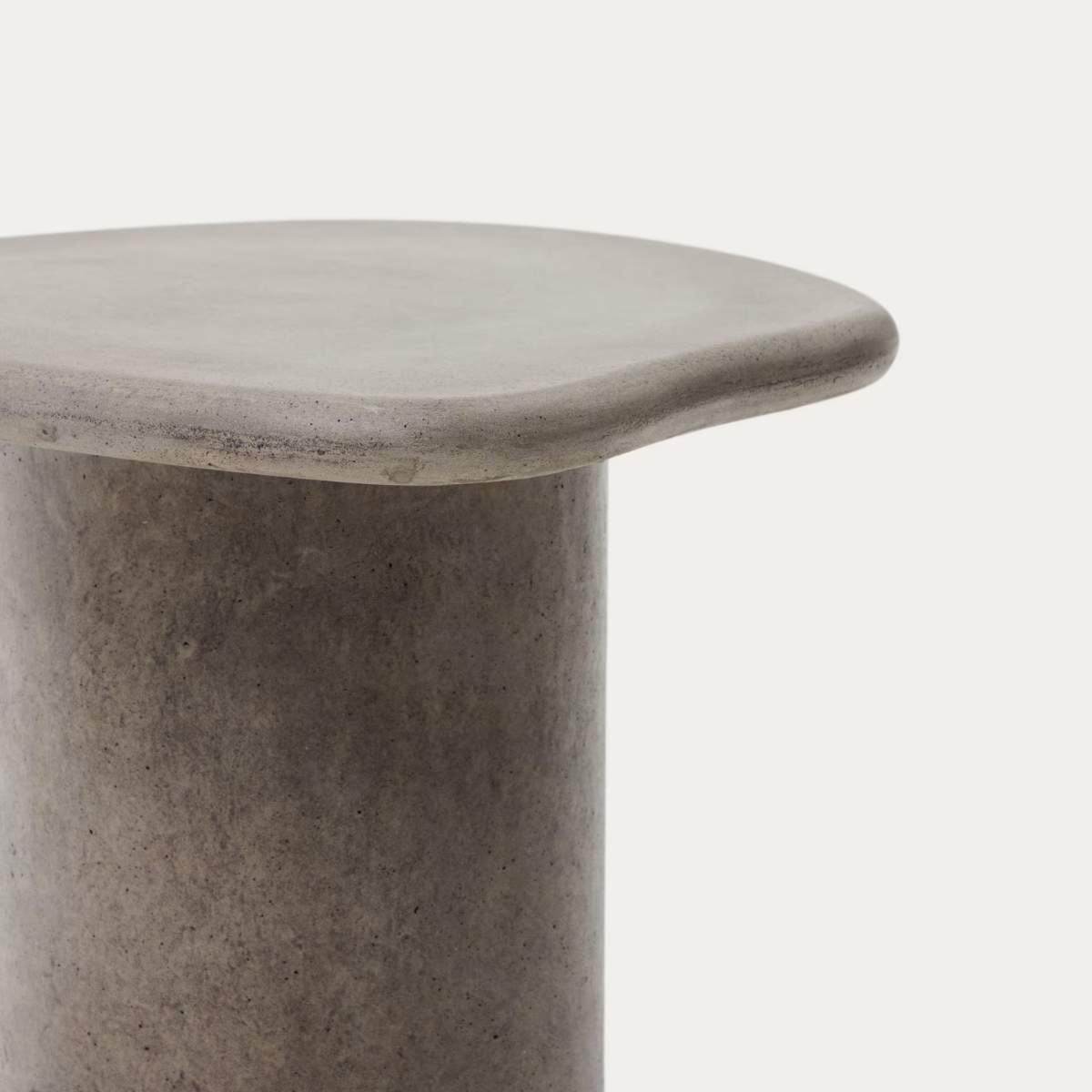 Kave Home Macarella side table in mustard concrete 48 x 47cm