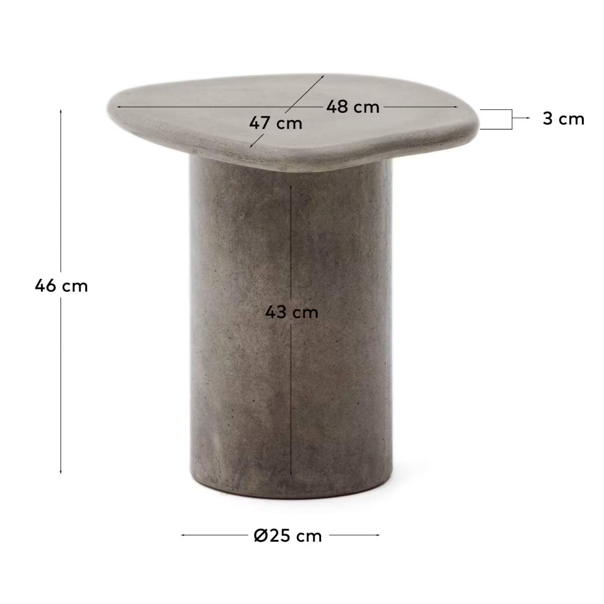 Kave Home Macarella side table in mustard concrete 48 x 47cm