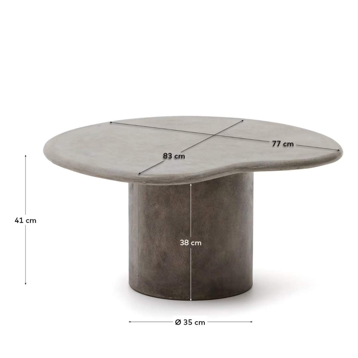 Kave Home Macarella coffee table in mustard concrete 83 x 77cm