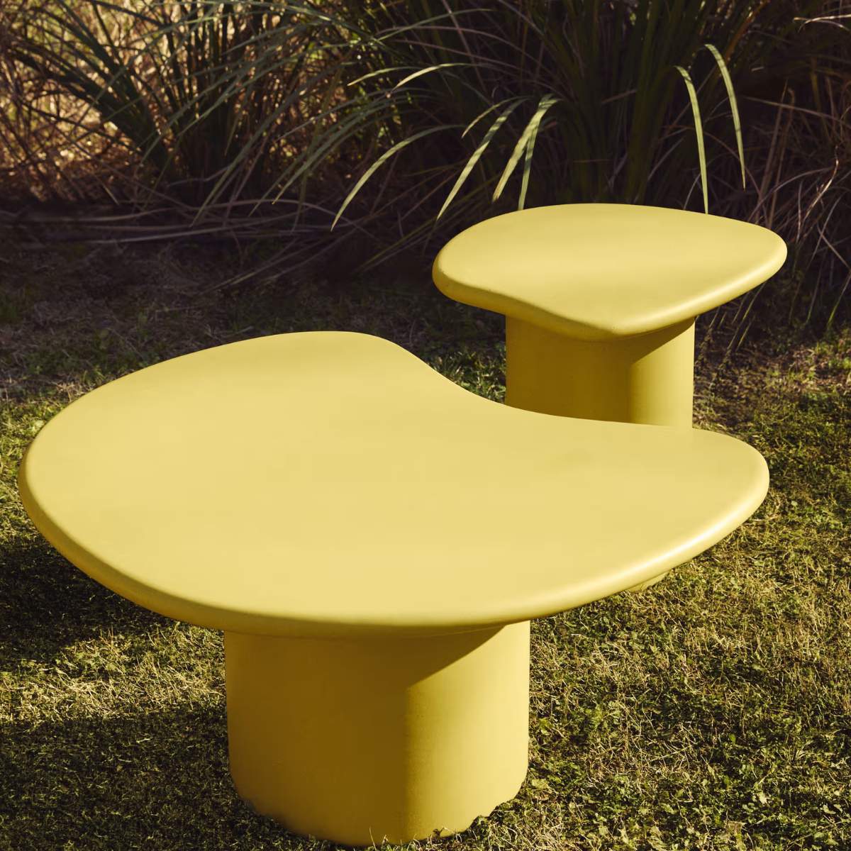 Kave Home Macarella coffee table in mustard concrete 83 x 77cm