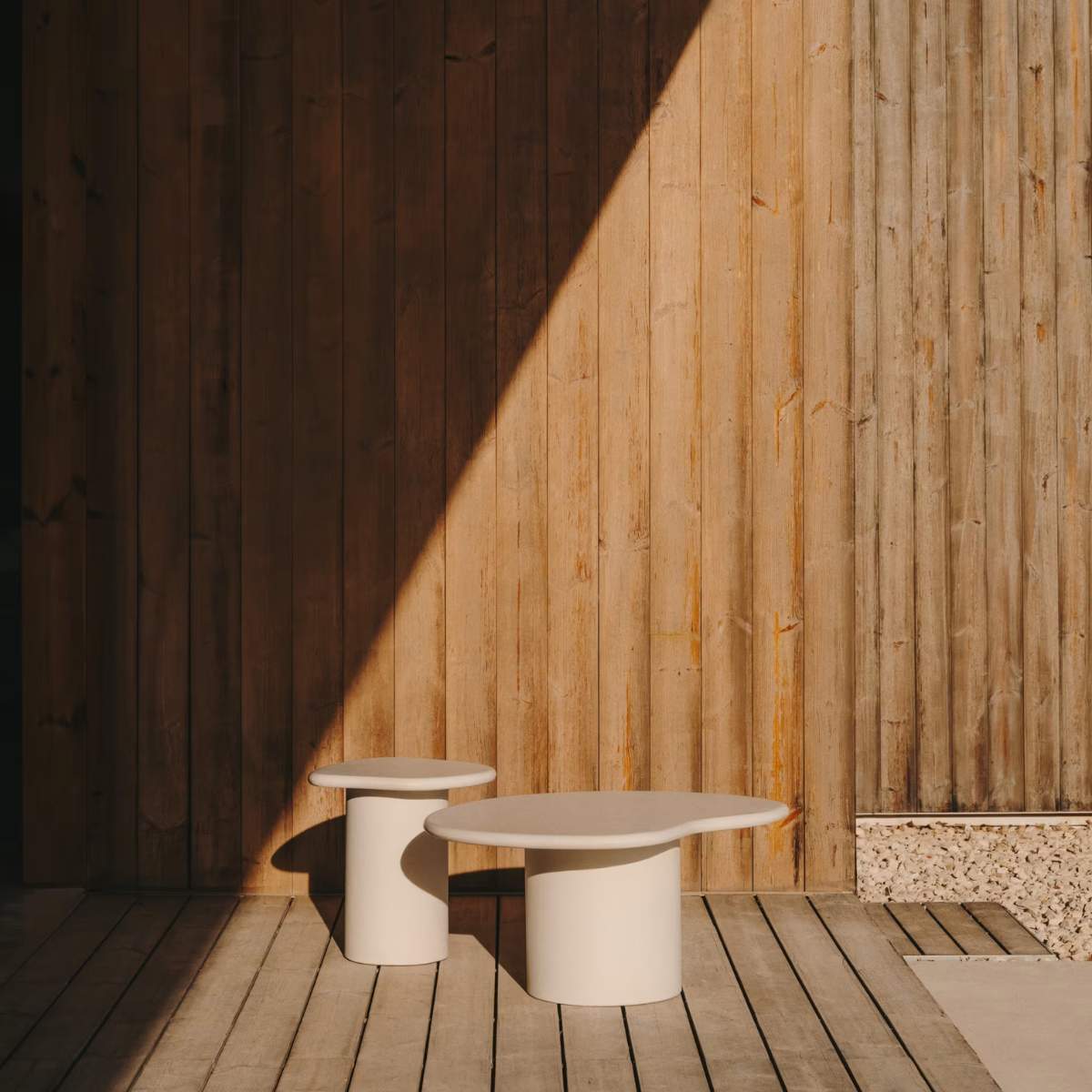 Kave Home Macarella side table in mustard concrete 48 x 47cm