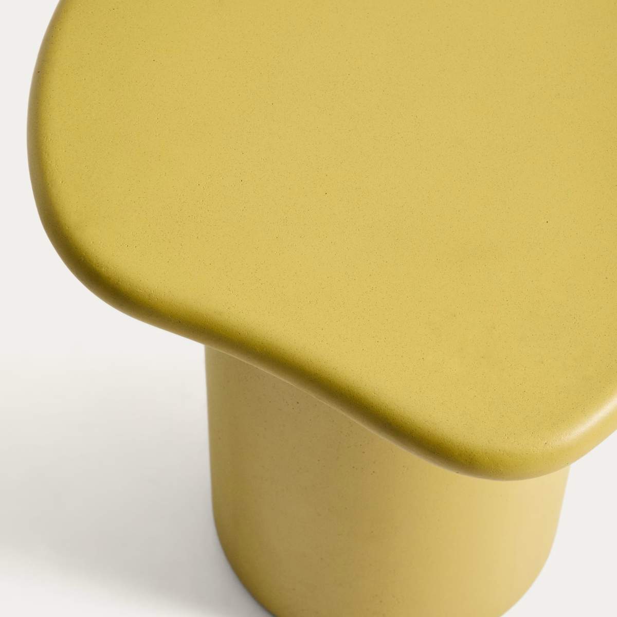 Kave Home Macarella side table in mustard concrete 48 x 47cm