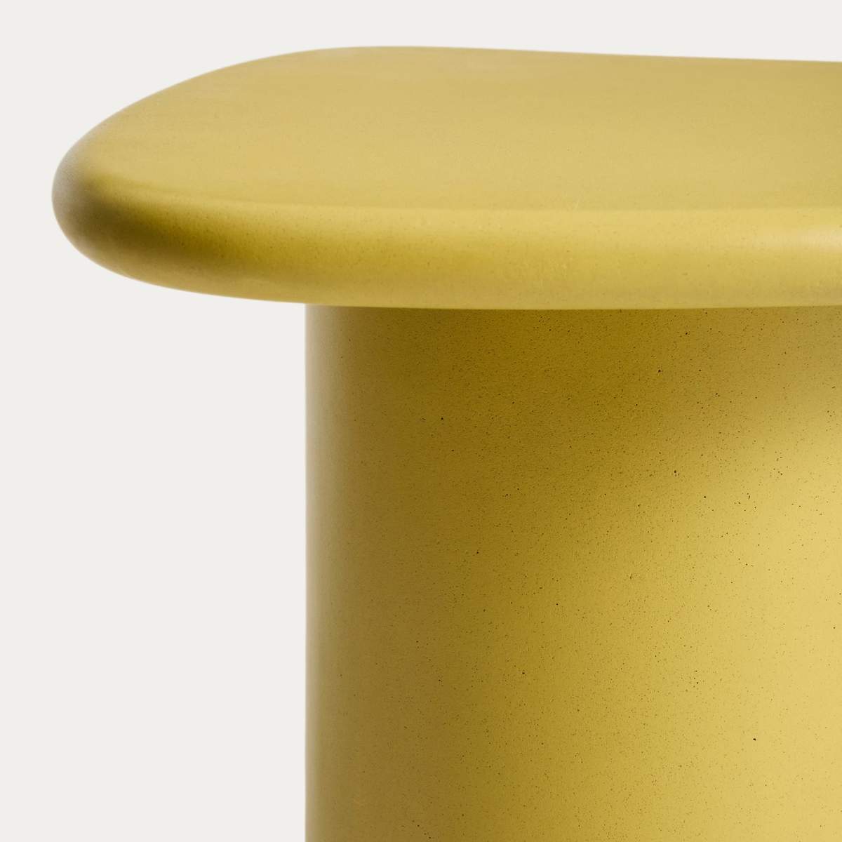 Kave Home Macarella side table in mustard concrete 48 x 47cm