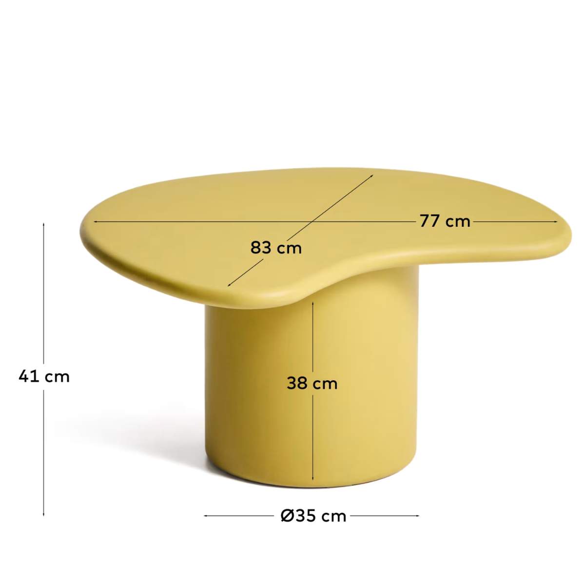 Kave Home Macarella coffee table in mustard concrete 83 x 77cm