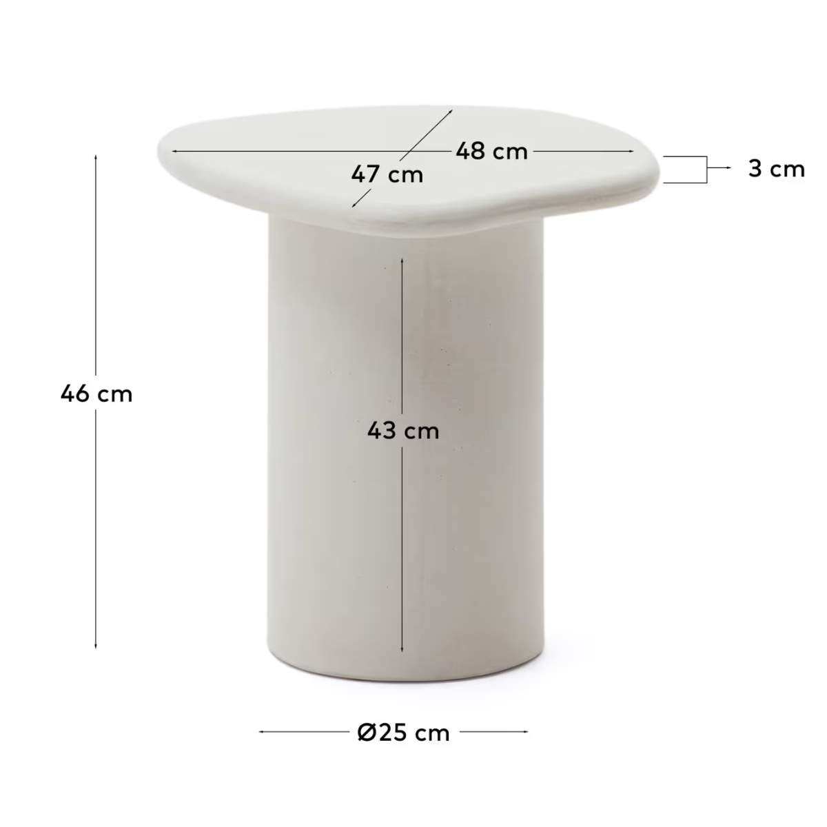 Kave Home Macarella side table in mustard concrete 48 x 47cm