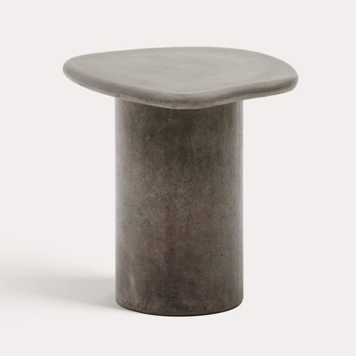 Kave Home Macarella side table in mustard concrete 48 x 47cm
