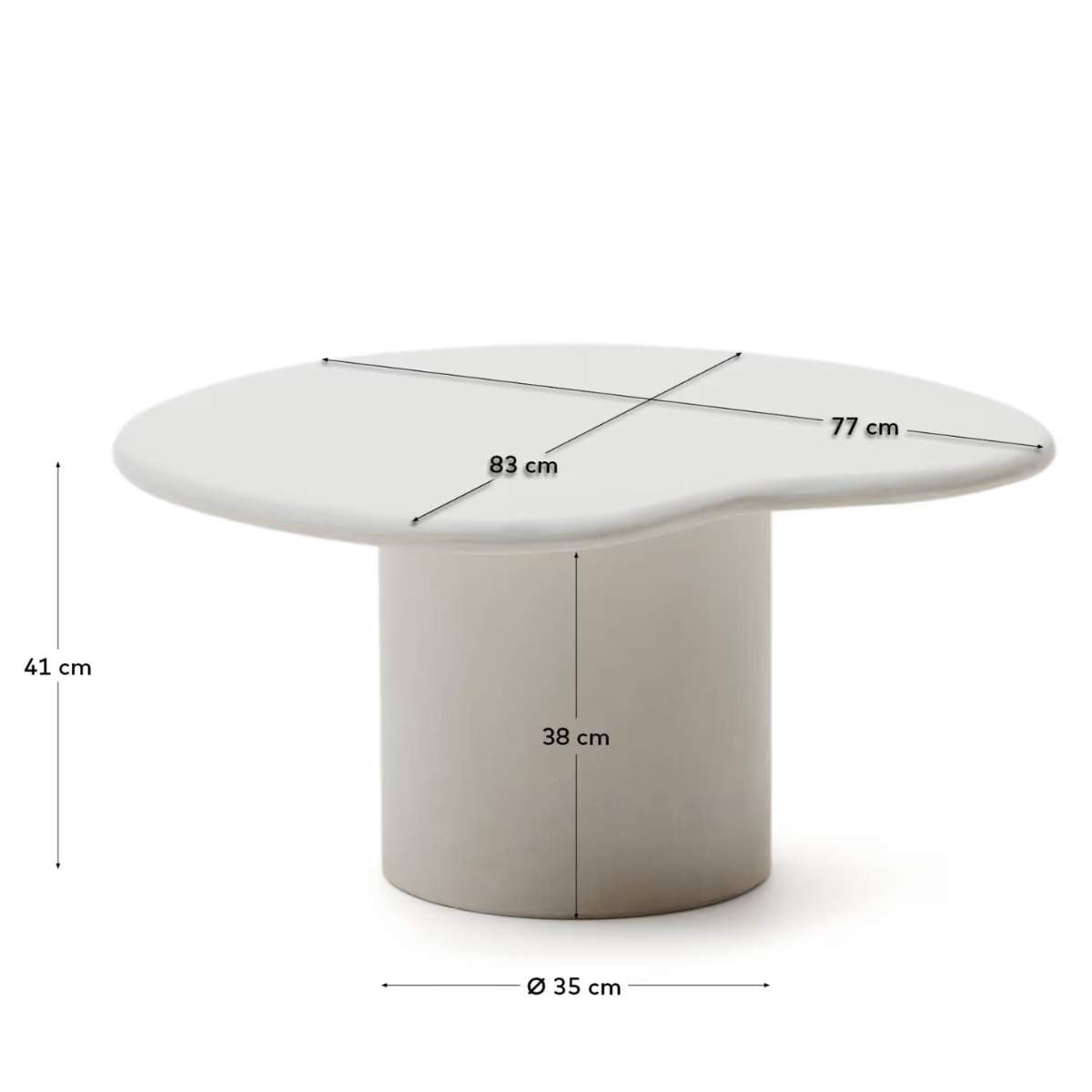 Kave Home Macarella coffee table in mustard concrete 83 x 77cm