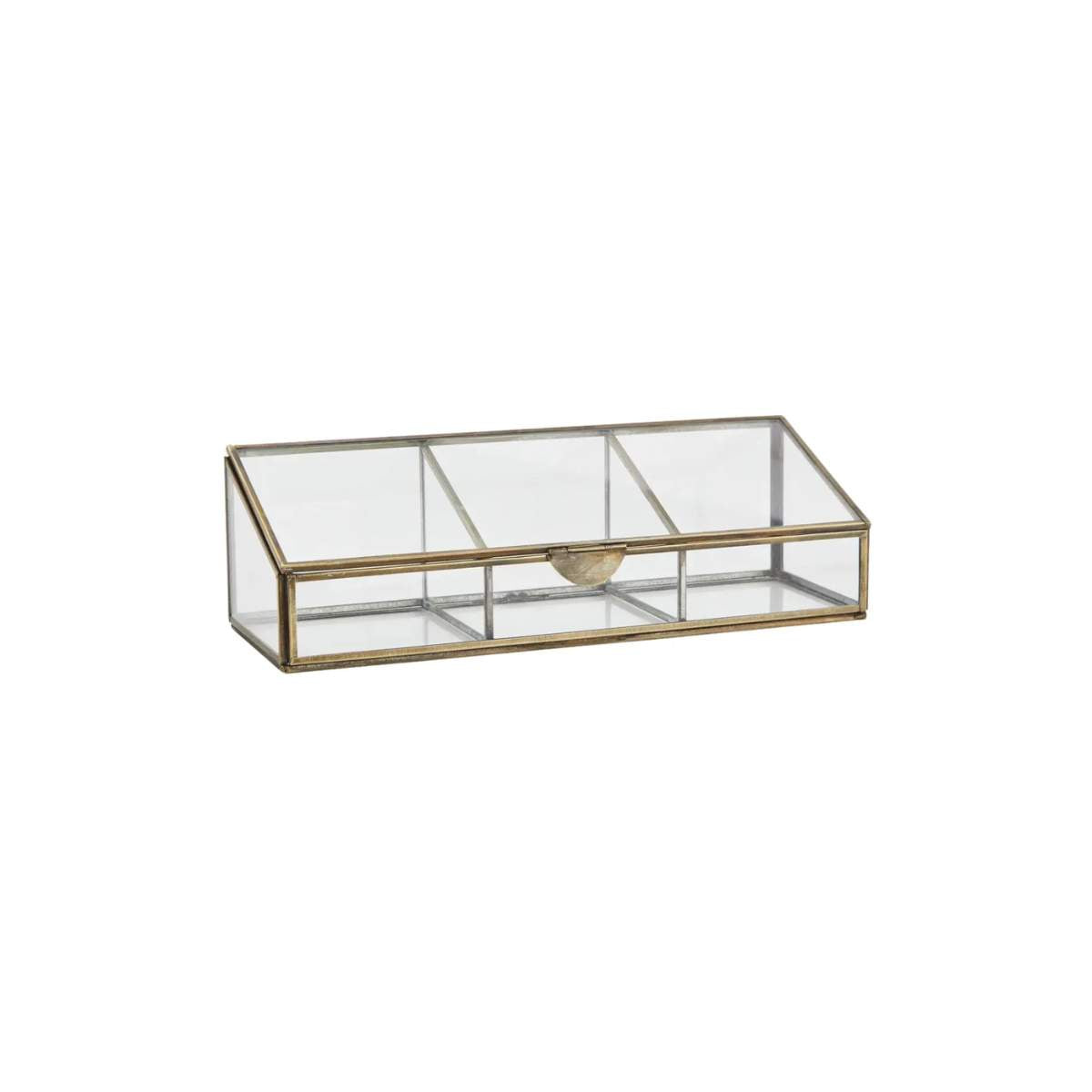 Madam Stoltz Glass Boxes with Leaf Detail