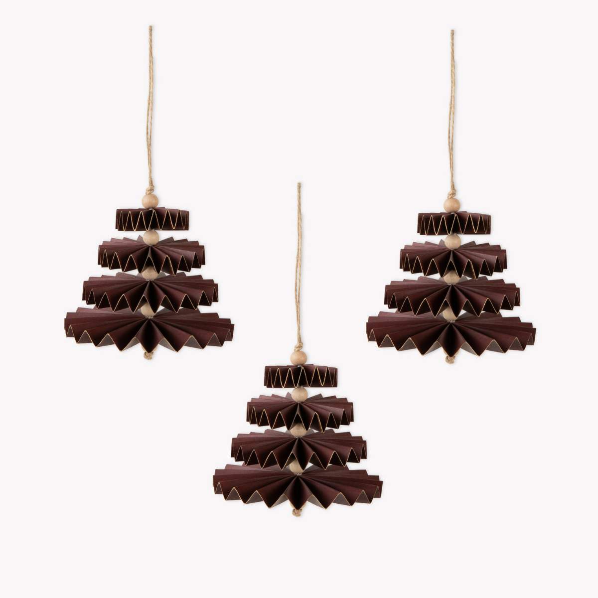 Garden Trading Maddox Tree Decoration Set of 3 Berry Gold - Pack of 6