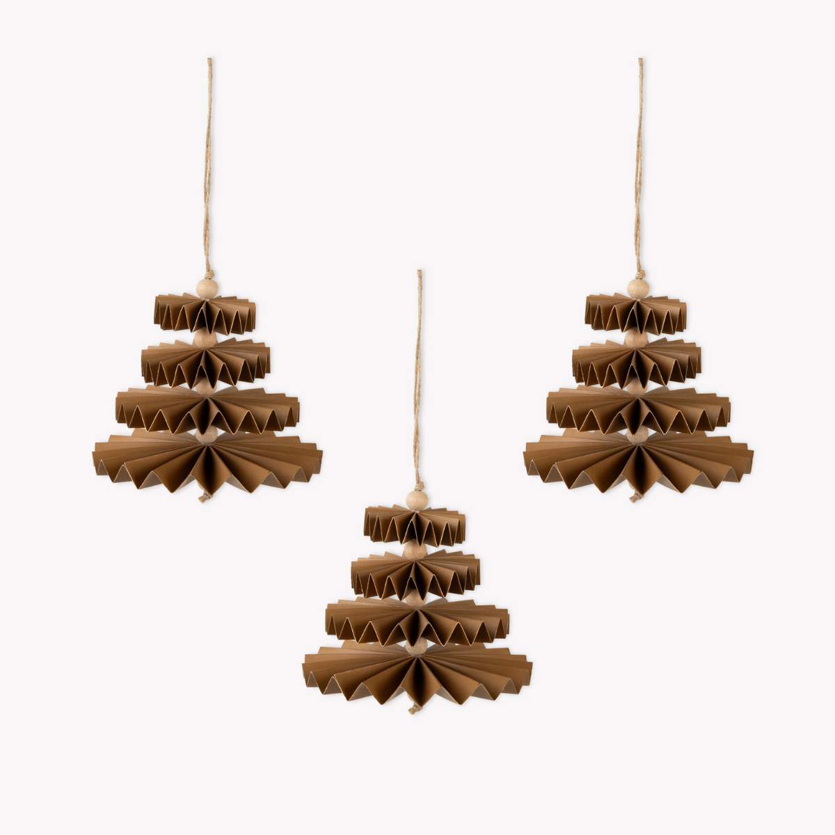 Garden Trading Maddox Tree Decoration Set of 3 Nutmeg Gold - Pack of 6