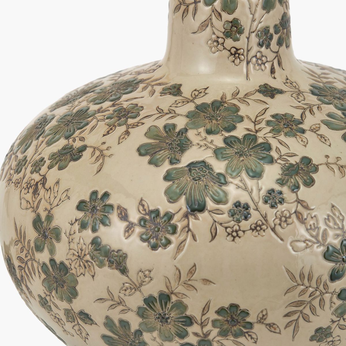 Pacific Lifestyle Maeve Green Floral Ceramic Table Lamp Base