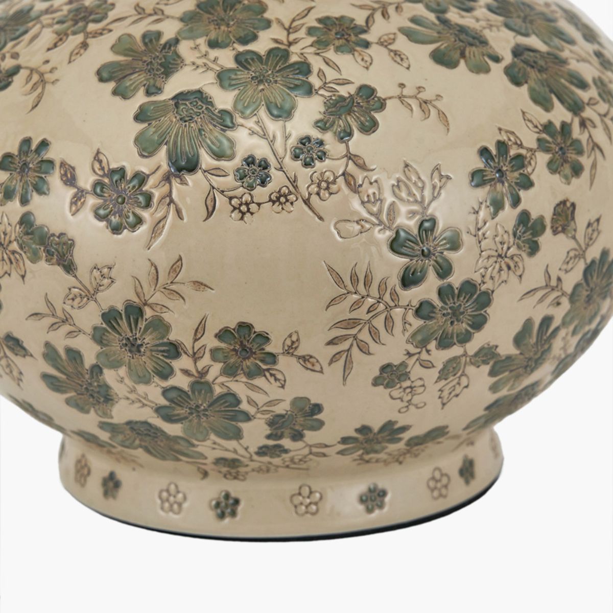 Pacific Lifestyle Maeve Green Floral Ceramic Table Lamp Base