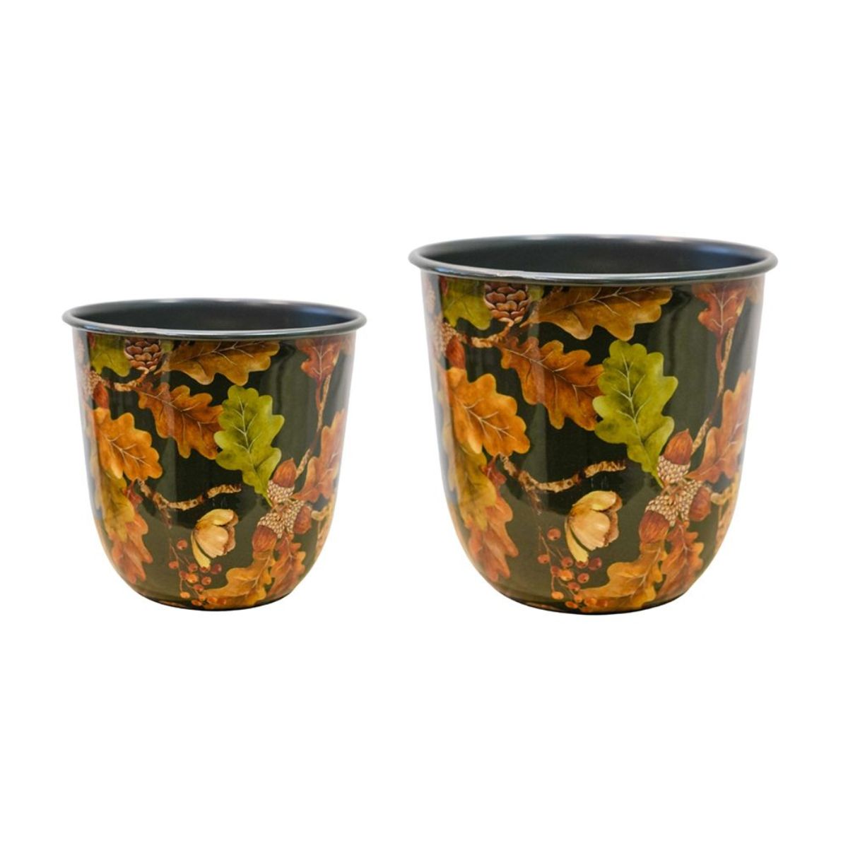 Ivyline Maisie Autumn Leaf Metal Planter H15cm D15cm