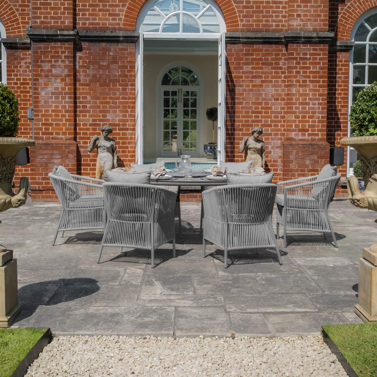 Maze Maldives Rope Weave 6 Seat Oval Dining Set