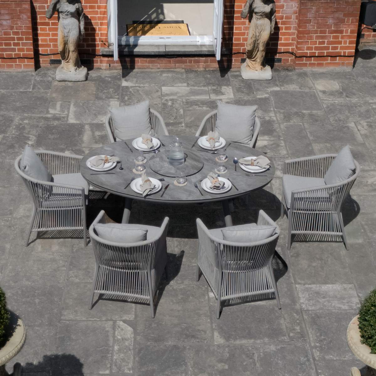 Maze Maldives Rope Weave 6 Seat Oval Dining Set
