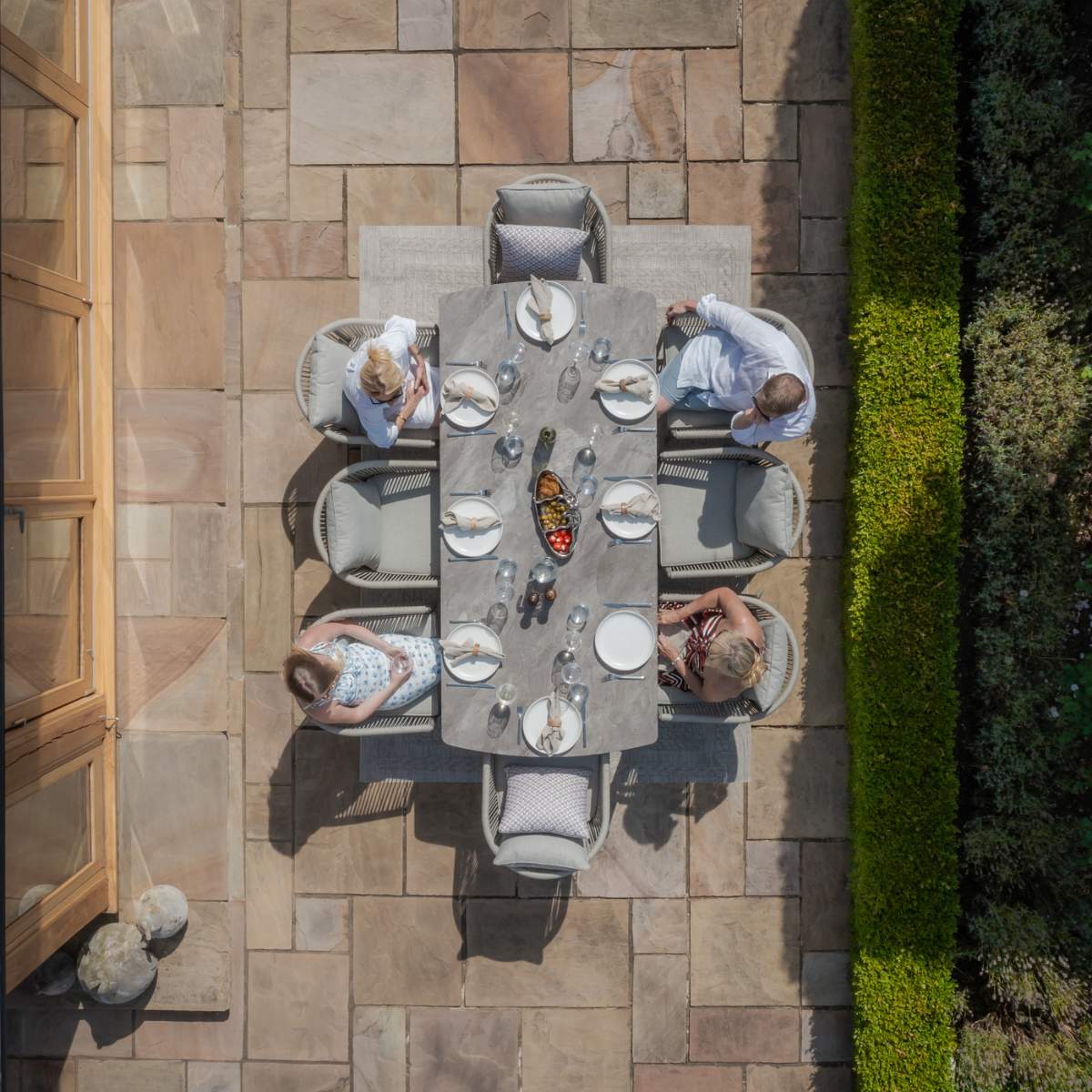 Maze Maldives Rope Weave 8 Seat Rectangular Dining Set