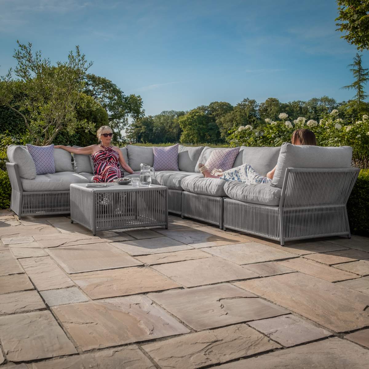 Maze Maldives Rope Weave Large Corner Sofa Set